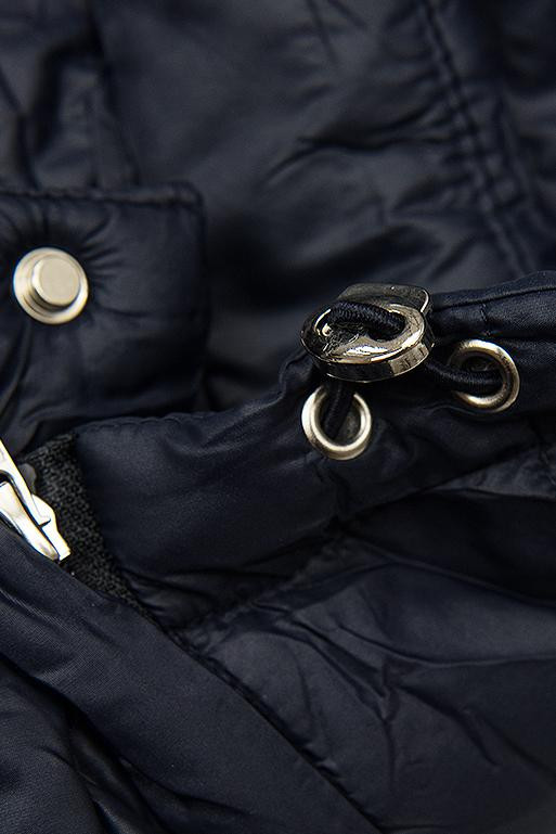 Steppjacke mit abnehmbarer Kapuze dunkelblau