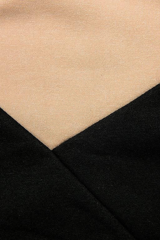 Verlängerte Sweatshirt mit Kapuze beige/schwarz/gelb