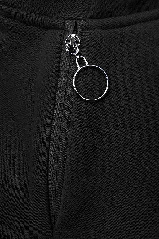 Sweatshirt/Sweatkleid mit Kapuze schwarz