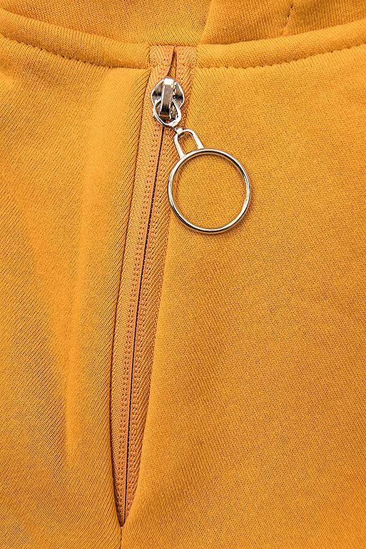 Sweatshirt/Sweatkleid mit Kapuze gelb