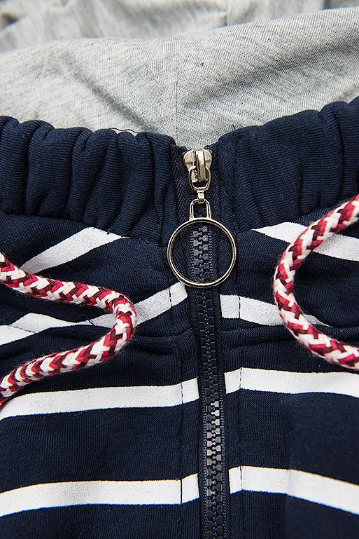Sweatjacke in Streifenoptik dunkelblau