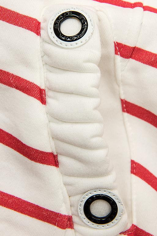 Sweatjacke in Streifenoptik weiß/rot