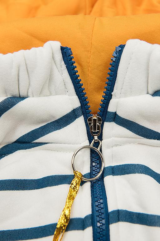 Sweatjacke in Streifenoptik weiß/blau