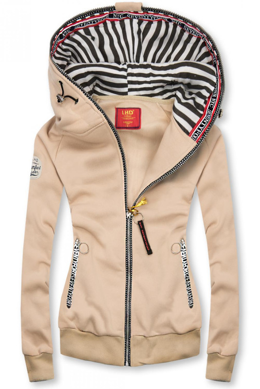 Kurzjacke mit Kapuze beige