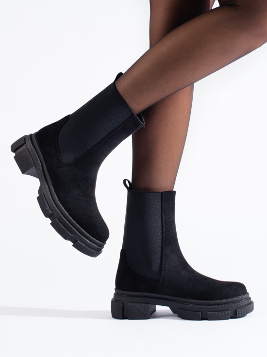Chelsea-Stiefel aus Wildleder Schwarz