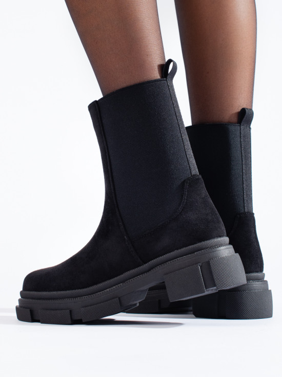 Chelsea-Stiefel aus Wildleder Schwarz