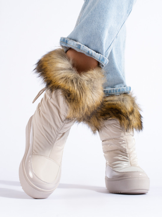 Damencreme Schneestiefel mit Fell Shelovet