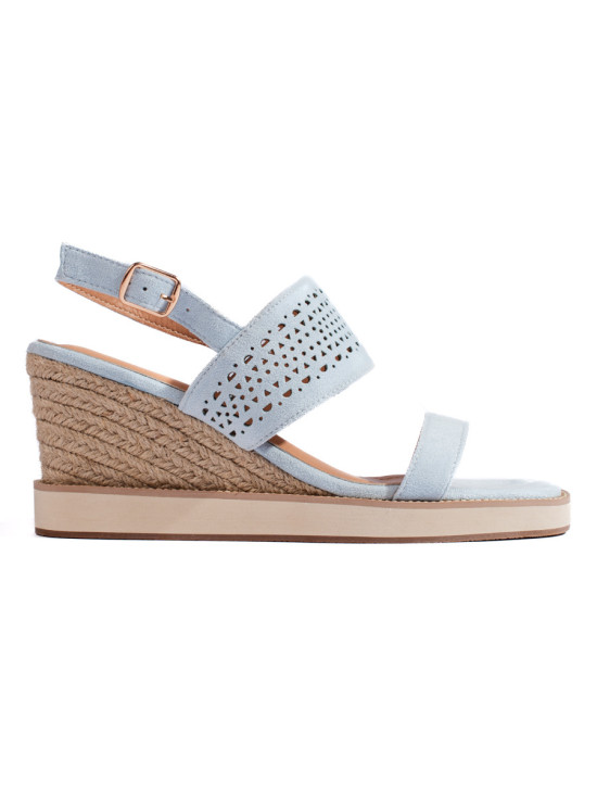Blaue Damen Sandalen mit Keilabsatz