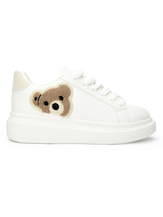 Weiße Damen-Sneaker mit Plüsch