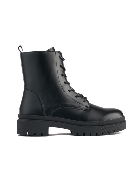 Schwarze Schnür-Stiefeletten