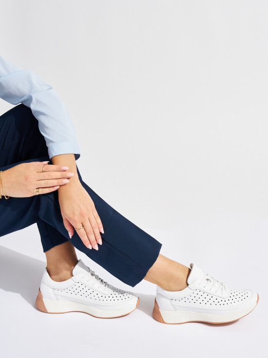 Weiße Leder-Sneaker Sergio Leone