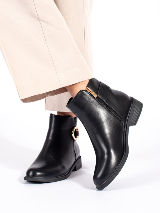 Schwarze klassische Damen Stiefeletten