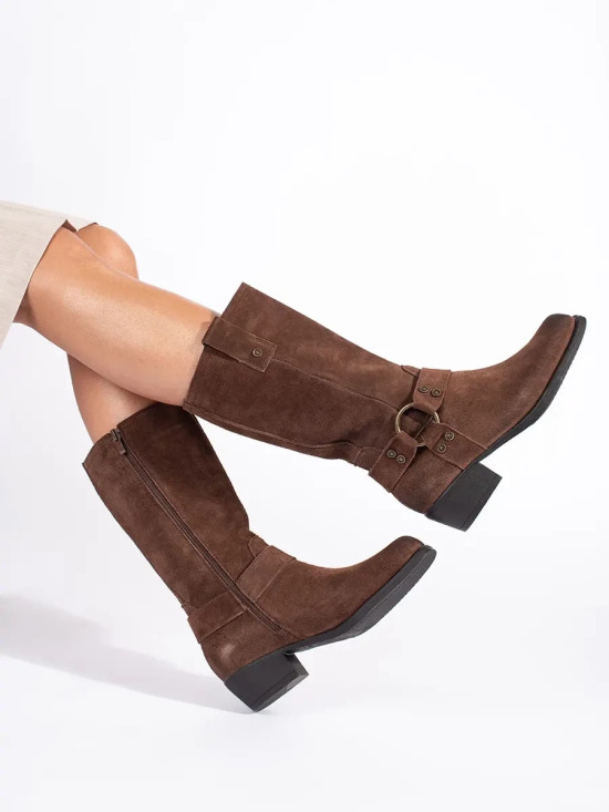 Braune Leder Stiefeletten Sergio Leone
