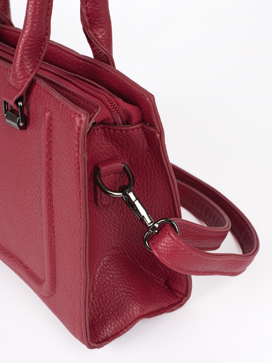 Rote klassische Damenhandtasche mit abnehmbarem Gurt