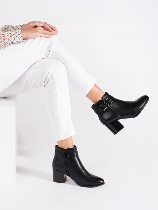 Schwarze Ankle Boots Sergio Leone mit Absatz