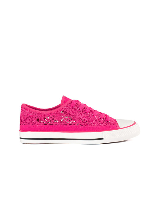 Rosa durchbrochene Sneakers