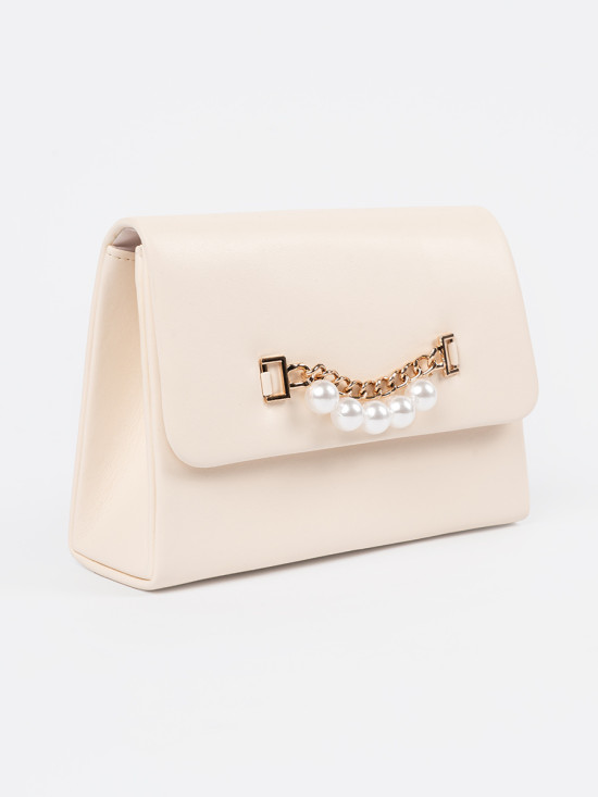 Elegante kleine beige Handtasche