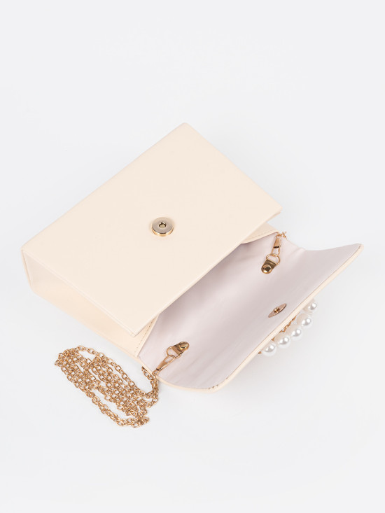 Elegante kleine beige Handtasche