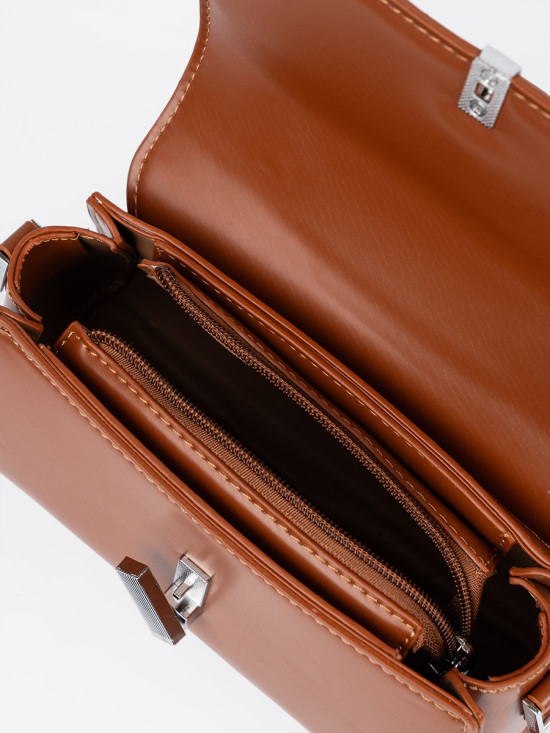 Braune kleine Handtasche mit Griff