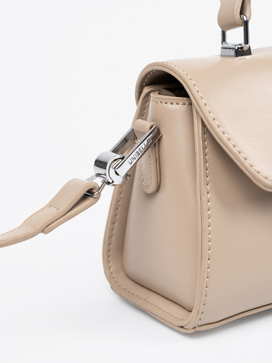 Beige kleine Handtasche mit Henkel