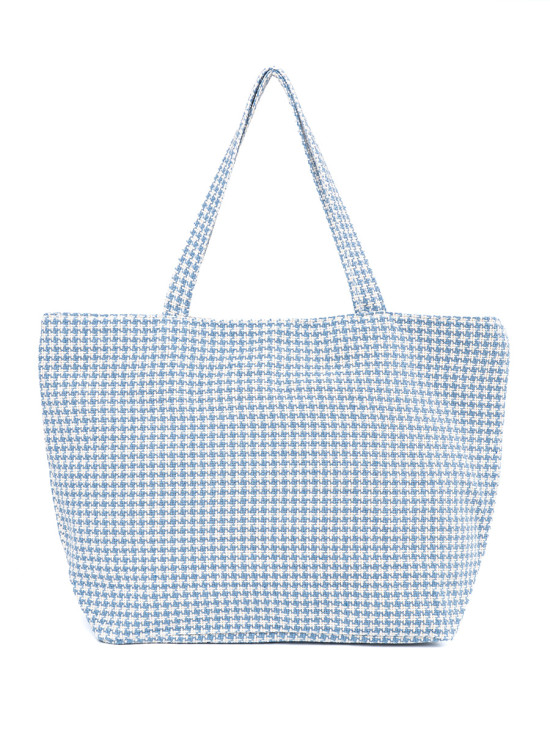 Blaue kariert Strandtasche