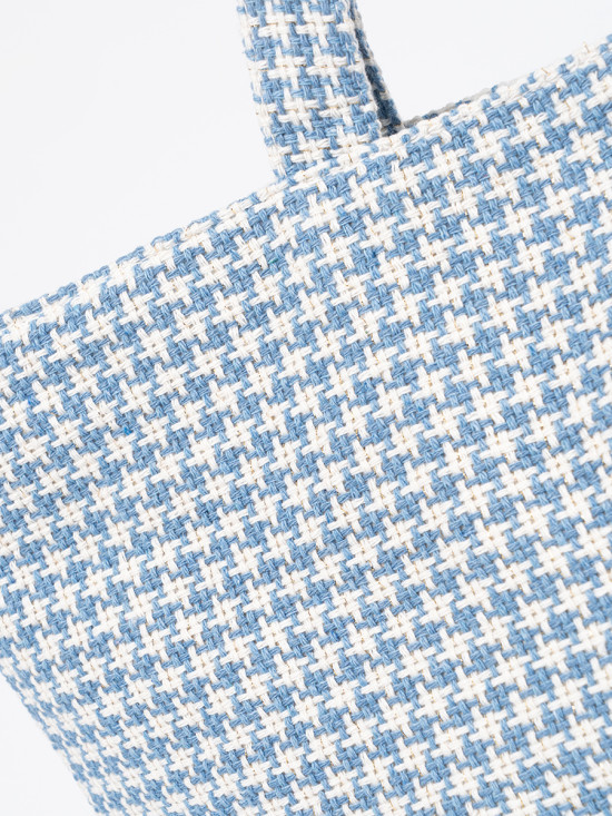 Blaue kariert Strandtasche