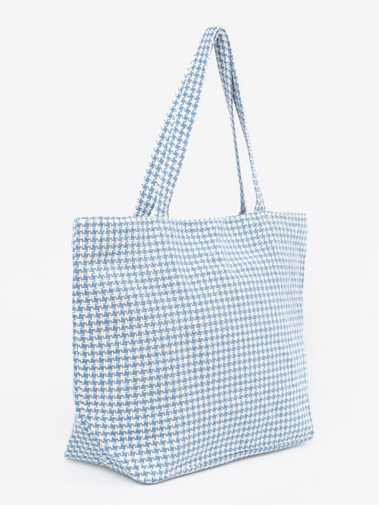 Blaue kariert Strandtasche