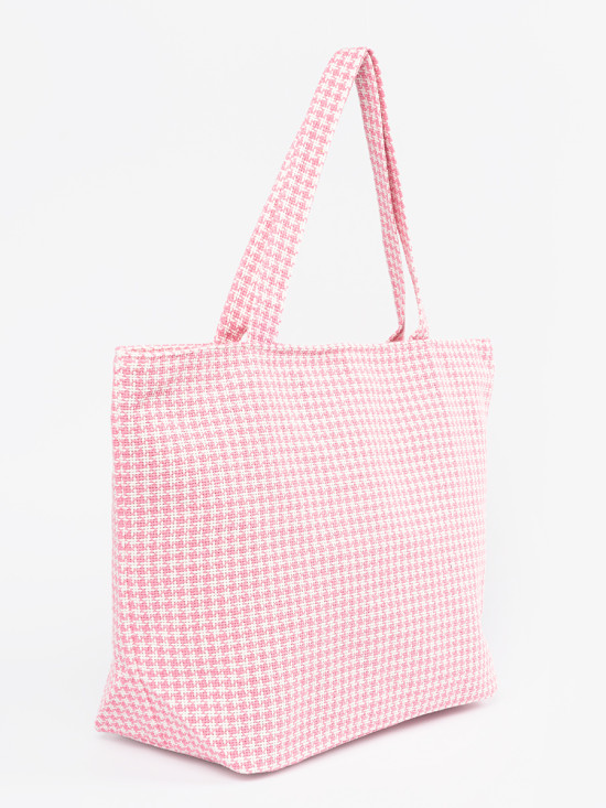 Rosa kariert Strandtasche