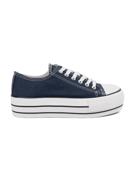 Damen Sneaker in Marineblau mit Plateau