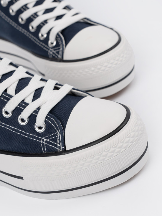 Damen Sneaker in Marineblau mit Plateau