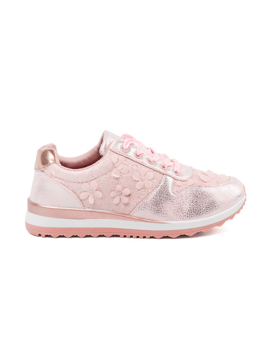Rosa Sneakers mit Blumenmuster