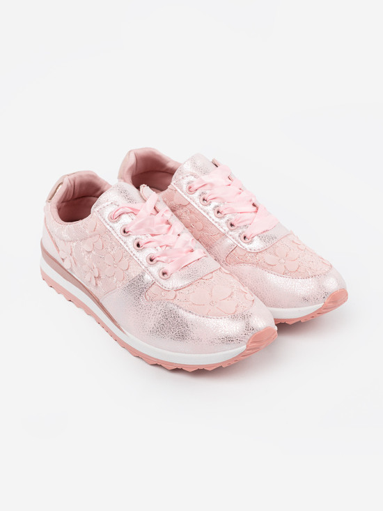 Rosa Sneakers mit Blumenmuster