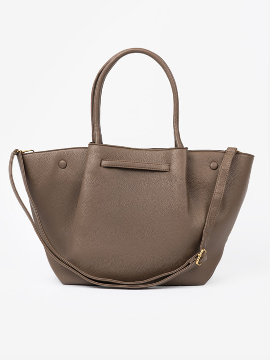 Beige Shopper Tasche mit Reißverschluss