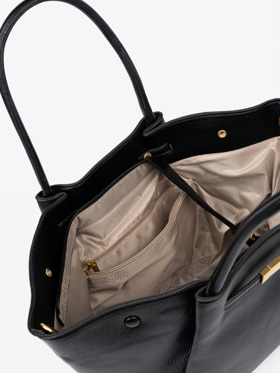 Klassische Shopper aus strukturiertem Kunstleder