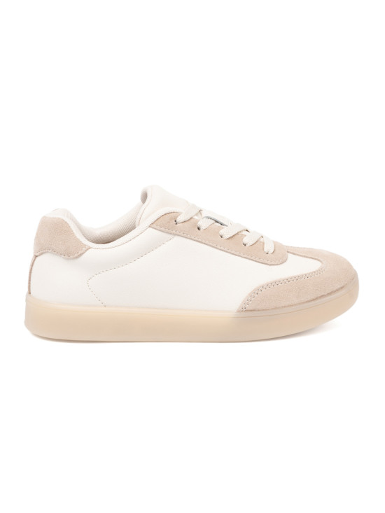 Weiß-beige Damen Sneakers