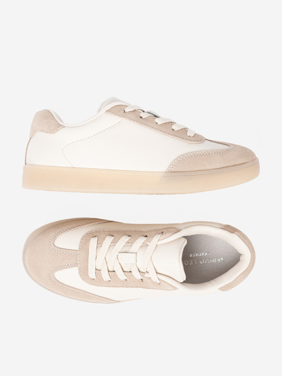 Weiß-beige Damen Sneakers
