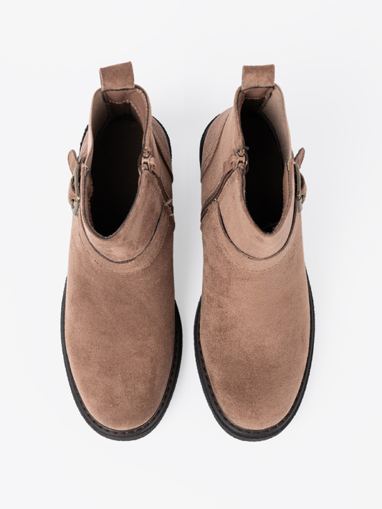 Stylische beige Stiefeletten mit stabilem Absatz