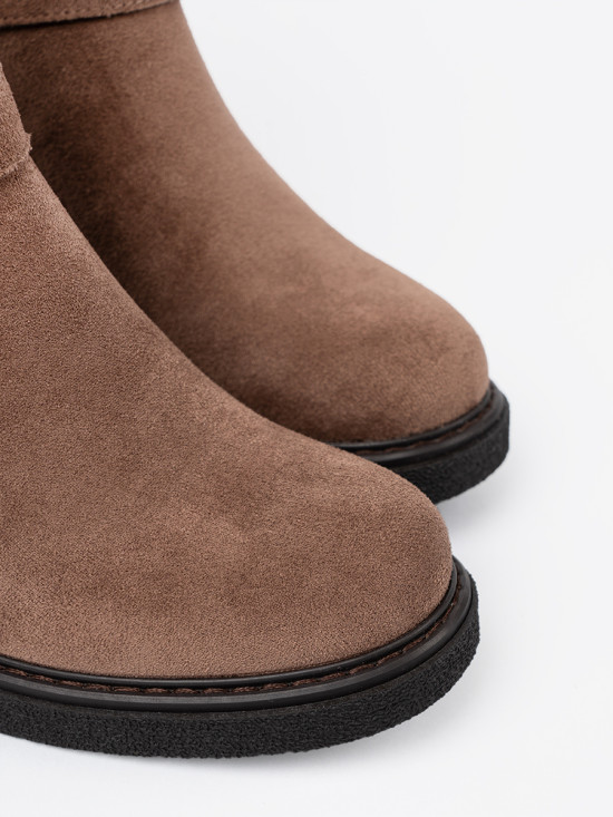 Stylische beige Stiefeletten mit stabilem Absatz