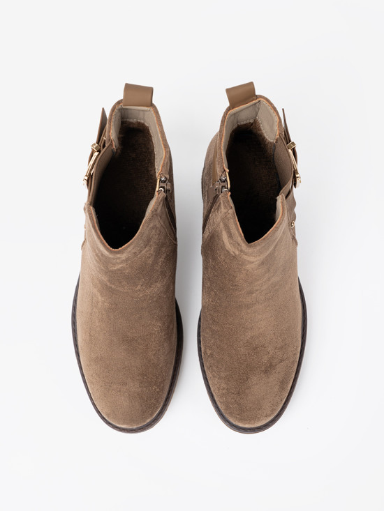 Stylische beige Stiefeletten mit bequemem Absatz