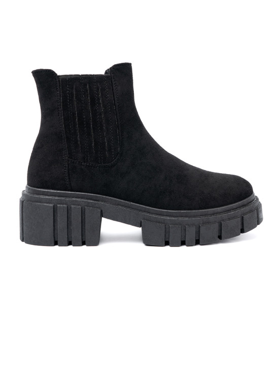 Stylische schwarze Stiefeletten mit Plateau