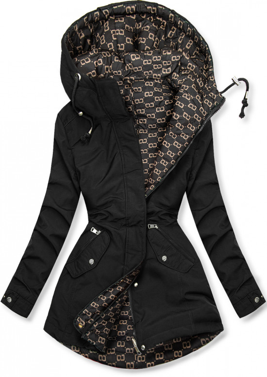 Frühlings-Wendeparka schwarz