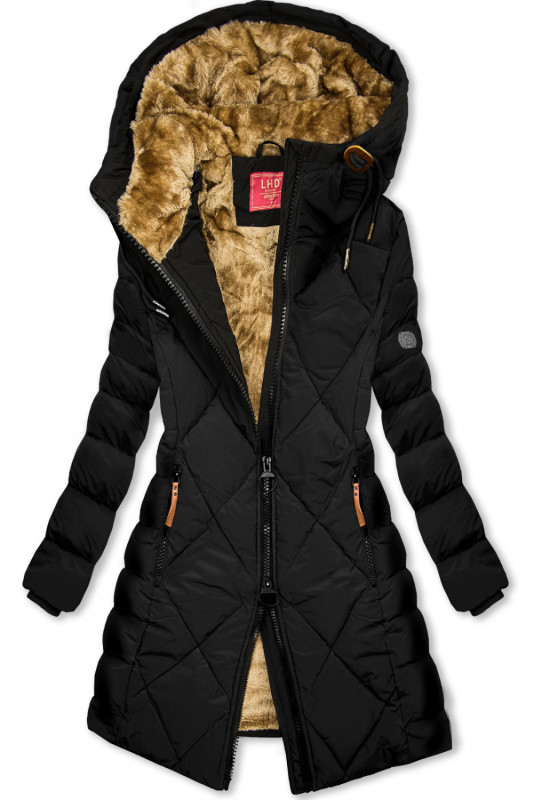 Winterjacke mit warmes Futter-Plüsch schwarz