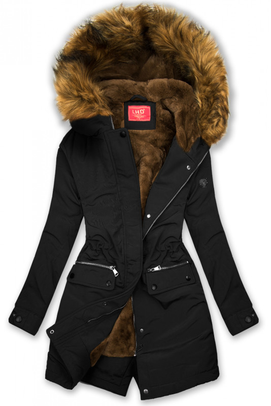 Winterparka mit Futter-Plüsch schwarz