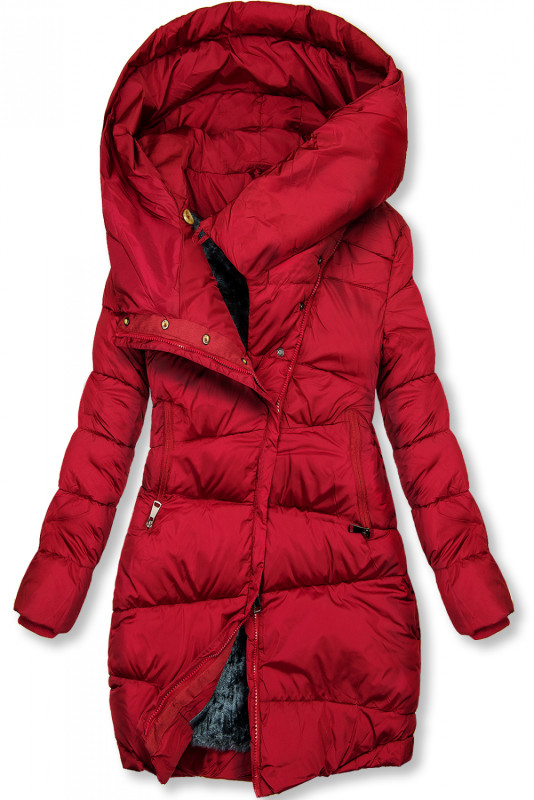 Winterjacke mit hohem Kragen rot