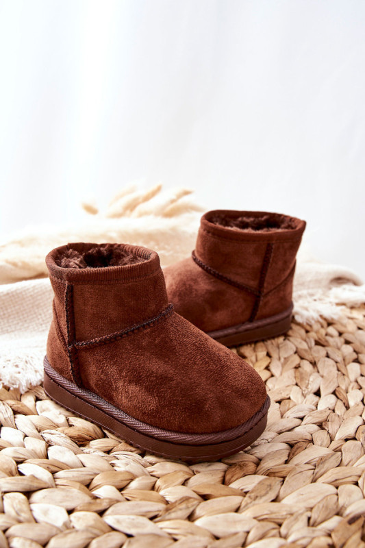 Gefütterte braune Schneestiefel aus Wildlederimitat