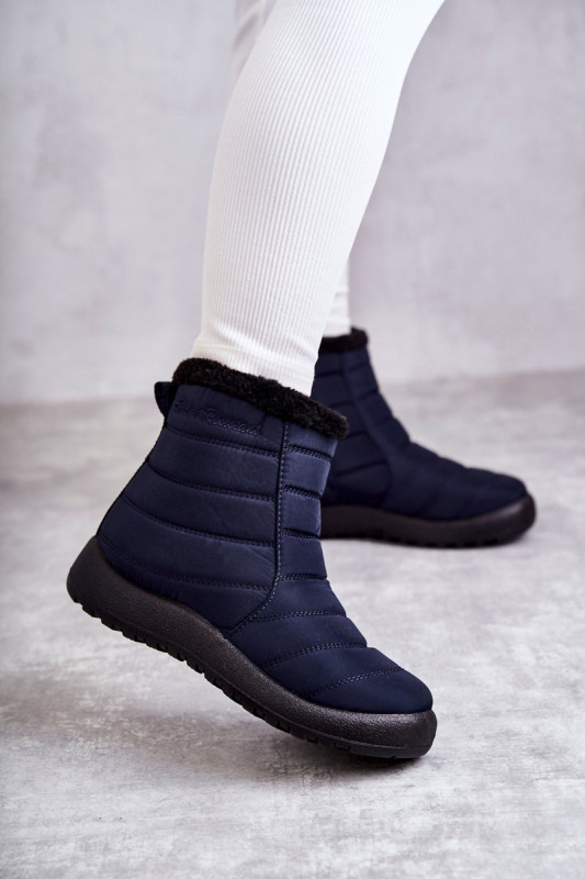 Gefütterte Snowboots mit Plateau, blau