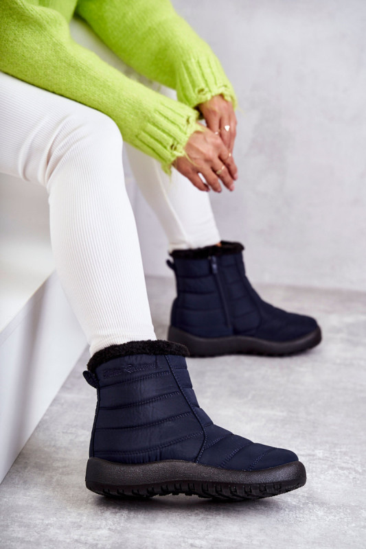 Gefütterte Snowboots mit Plateau, blau