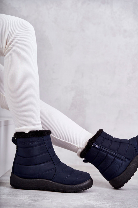 Gefütterte Snowboots mit Plateau, blau