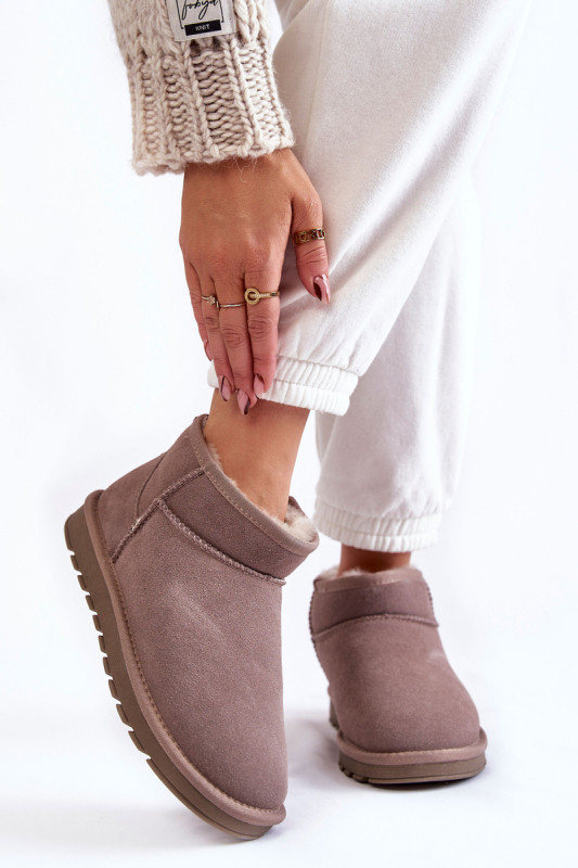 Graue niedrige Wildleder-Snowboots