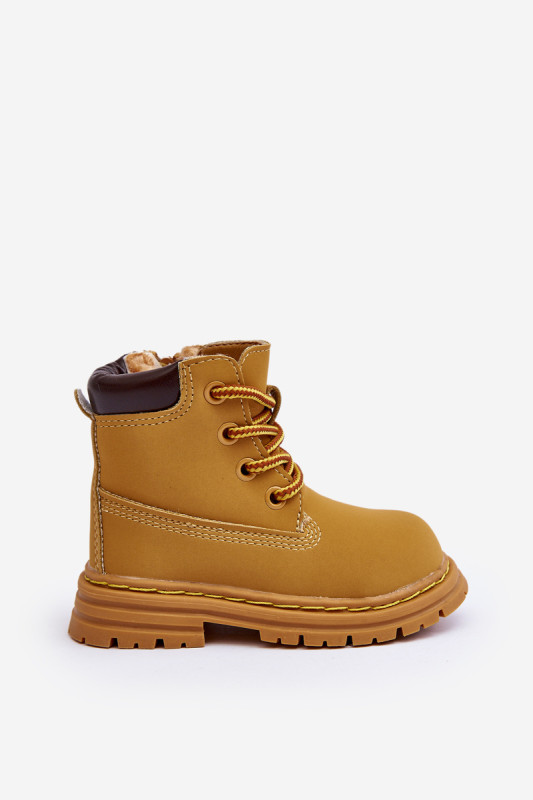 Gefütterte braune Stiefelette mit Reißverschluss
